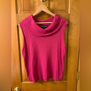 Norton McNaughton Knit Magenta Pink Cowl Neck Sleeveless Top XL